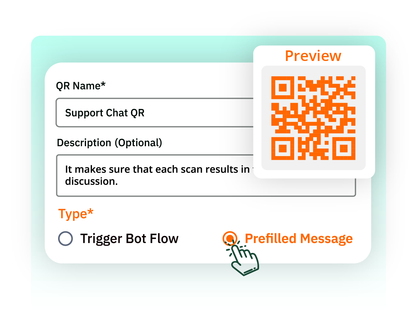 Choose WhatsApp QR type