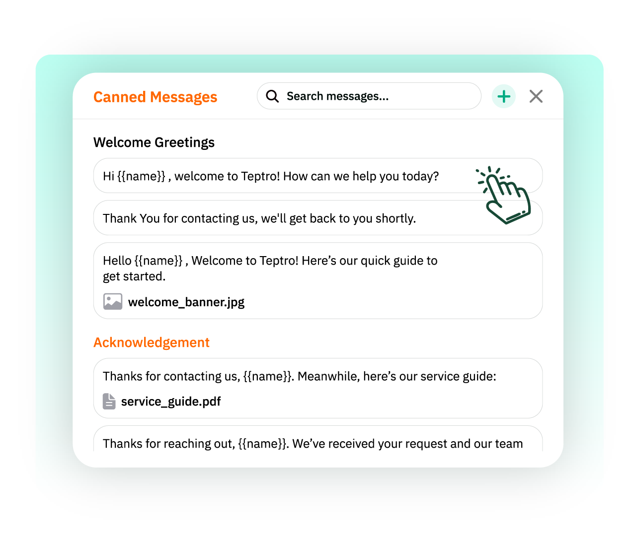 Quick Replies WhatsApp Inbox